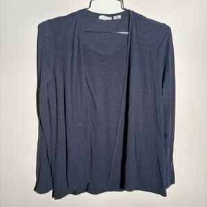 Nicole Miller New York Modal Blend Cardigan With Built In Shirt